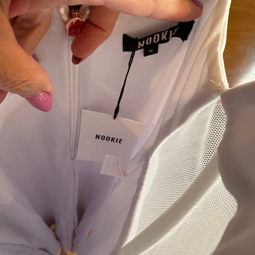 Nookie Sade Mesh Gown White Size Medium $319 Retail - Picture 4 of 9